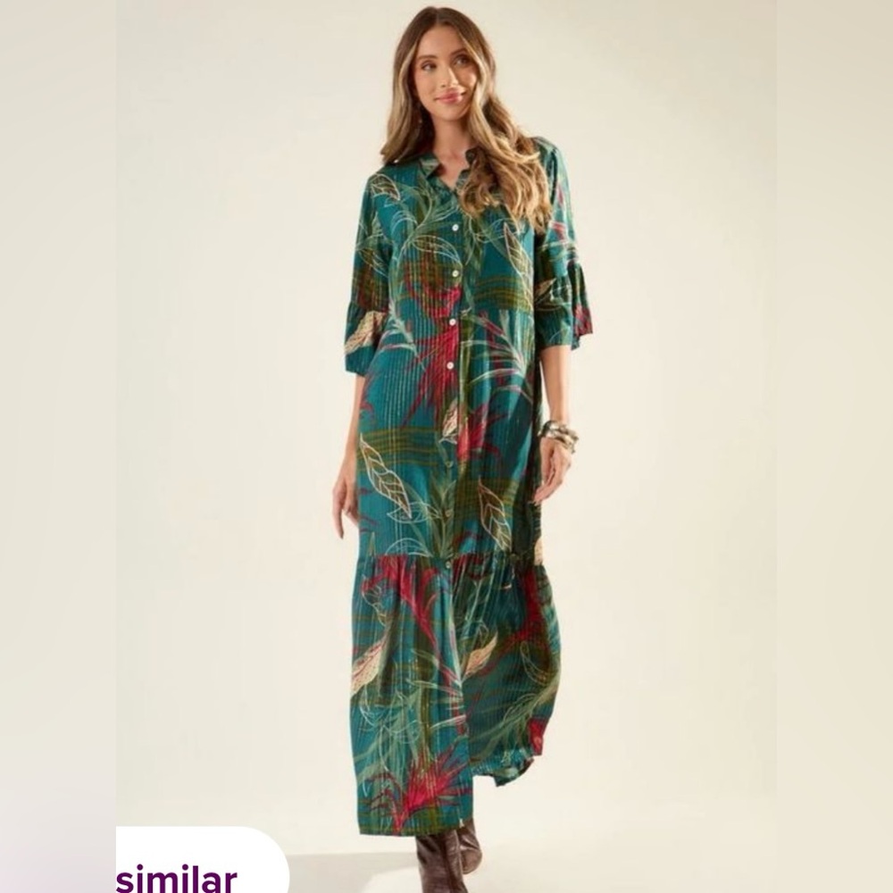Purchased in Brazil Zin Zane Green Floral Floral Maxi Dress